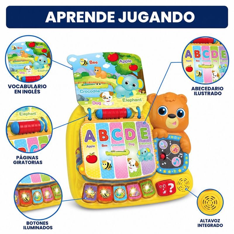Libro de Actividades Interactivo con 13 Páginas, 3 Modos de Juego y Botones Luminosos