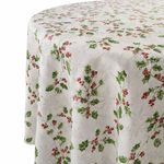 Mantel Navideño Redondo Estampado de Ramas de Temporada 178 cm
