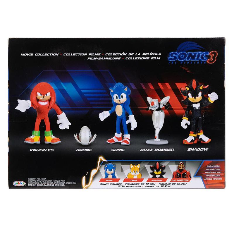 Set de Figuras de la Película Sonic 3 con Sonic, Shadow y Knuckles 2.5 Plg
