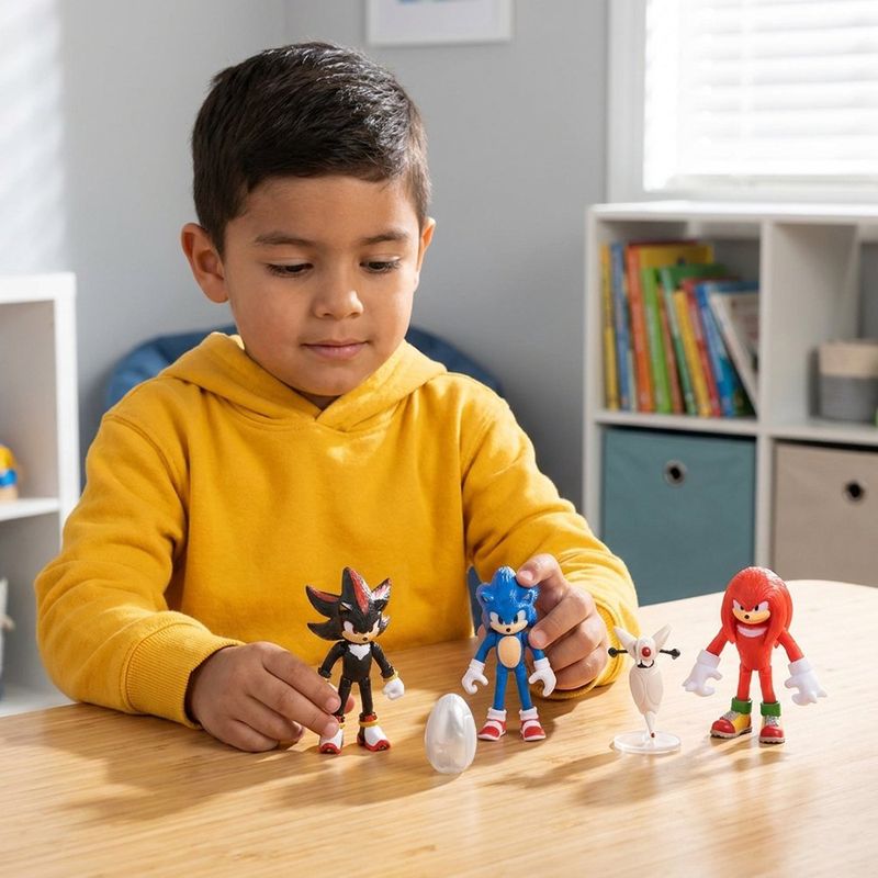 Set de Figuras de la Película Sonic 3 con Sonic, Shadow y Knuckles 2.5 Plg