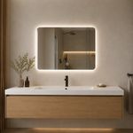 Espejo LED Rectangular 80 x 60 Cm con Iluminación Perimetral y Activación Táctil