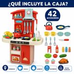 Cocina Infantil de Juguete con 42 Accesorios, Luz y Sonido Realistas 65 Cm