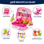 Cocina Portátil Infantil Temática Princesas en Maletín con Estufa, Ollas, Sartenes y Utensilios
