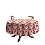 Mantel Navideño Redondo Estampado de Pascuas 178 cm