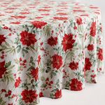 Mantel Navideño Redondo Estampado de Pascuas 178 cm