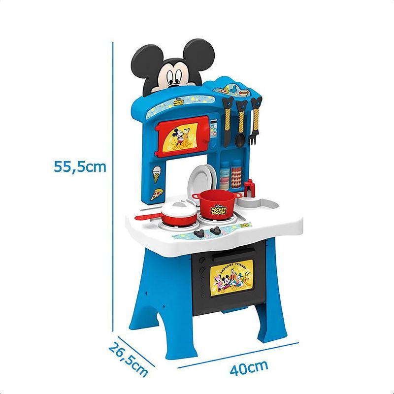 Cocina Infantil Temática Mickey Petit Chef con Horno, Lavaplatos y Accesorios 55.5 Cm