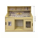 Cocina Infantil de Juguete con Refrigerador, Horno, Lavaplatos y Estufa Color Beige