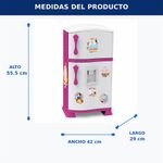Refrigerador Infantil Temática Princesas POP con Brillantina, 2 Compartimientos y Dispensador