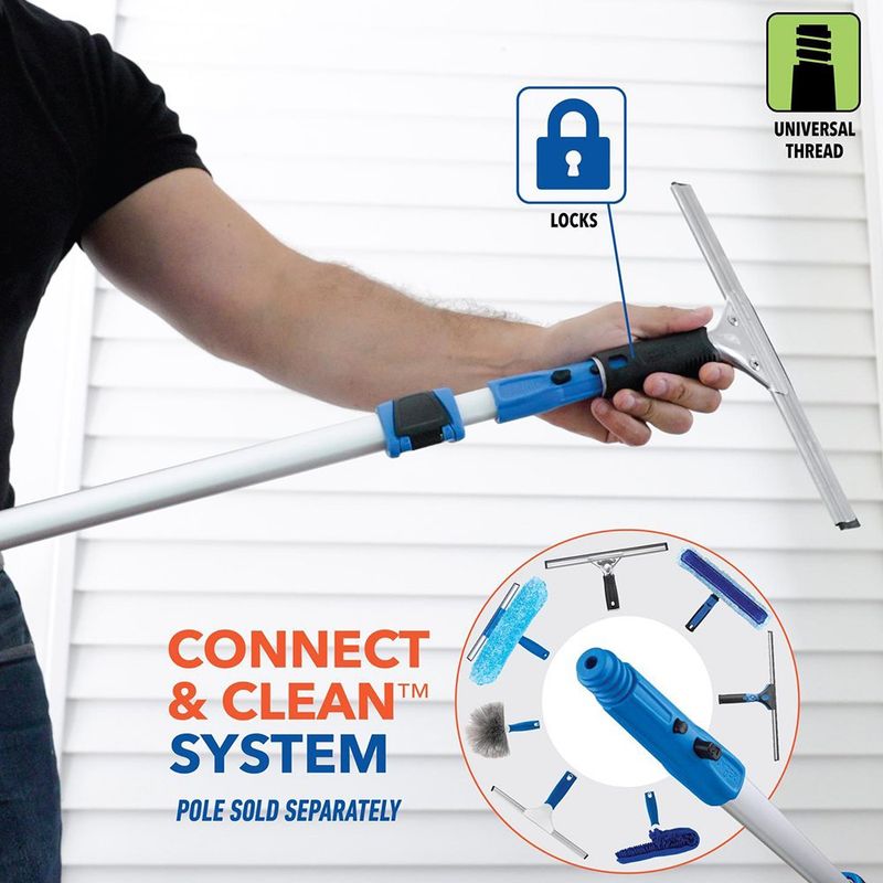 Squeegee para Ventanas de Acero Inoxidable 30 Cm con Mango Antideslizante y Hule de Repuesto