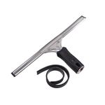 Squeegee para Ventanas de Acero Inoxidable 30 Cm con Mango Antideslizante y Hule de Repuesto