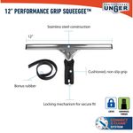 Squeegee para Ventanas de Acero Inoxidable 30 Cm con Mango Antideslizante y Hule de Repuesto