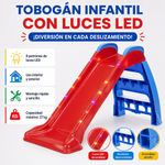 Tobogán Infantil con Luces LED Mi Primer Tobogán para Interior y Exterior Rojo y Azul