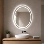 Espejo LED Ovalado 80 x 60 Cm con Luz Táctil y Función Antiempañante