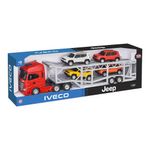 Camión Cegoña Iveco con 6 Miniaturas Jeep Renegade a Escala 1:30 - Presentación Surtida