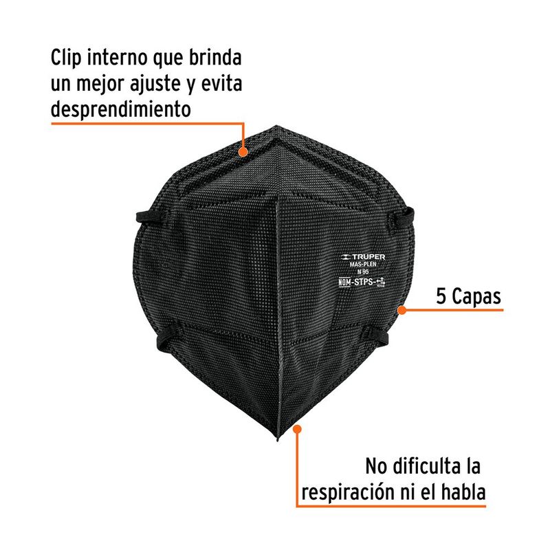 Mascarilla N95 Plegable Negra