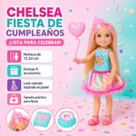 Muñeca Chelsea Cumpleaños Barbie Club con Accesorios de Fiesta