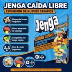 Juego de Expansión Jenga Downfall con Bloques Irregulares y Piezas de Sabotaje