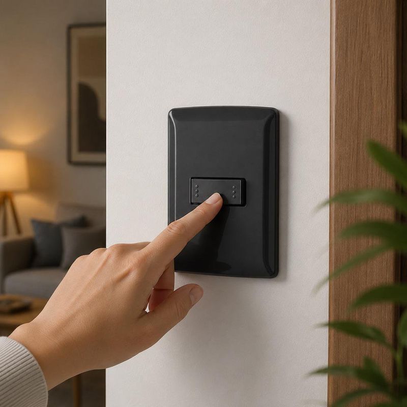 Interruptor Simple de 3 Vías Italiana Color Negro 10 A