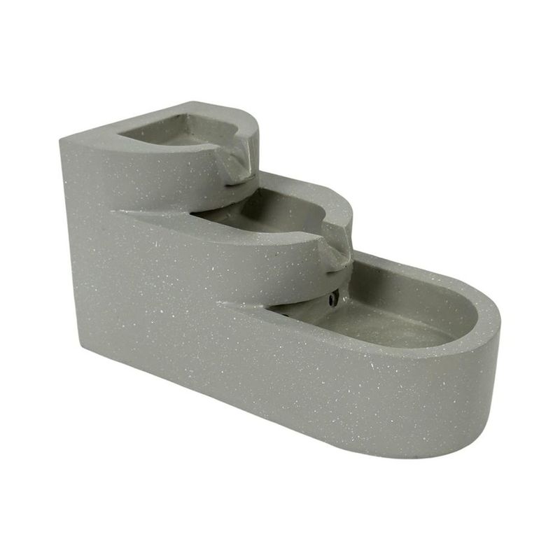 Fuente Decorativa de 29 x 14 x 16 Cm Color Gris con Luz Diseño 3 Niveles Escalonados