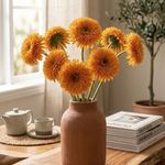Flor Artificial Girasol Color Naranja de 70 Cm para Floreros y Arreglos