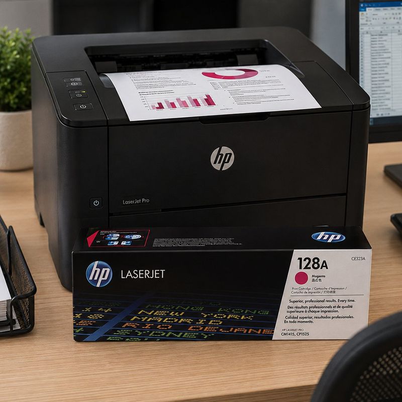Cartucho de Tóner 128A Original para LaserJet Pro CM1415 y CP1525 Color Magenta