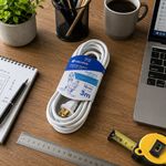 Extensión Doméstica Blanca Calibre 16 de 3 M
