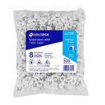 Grapa Blanca con Clavo de 8 mm 500 Unidades para Cable Redondo