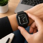 Protector de Pantalla de Vidrio Templado para Apple Watch Serie 7, 8 y 9 Color Negro