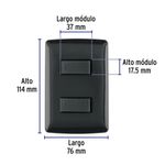 Interruptor Doble de 3 Vías Italiana Color Negro 10 A