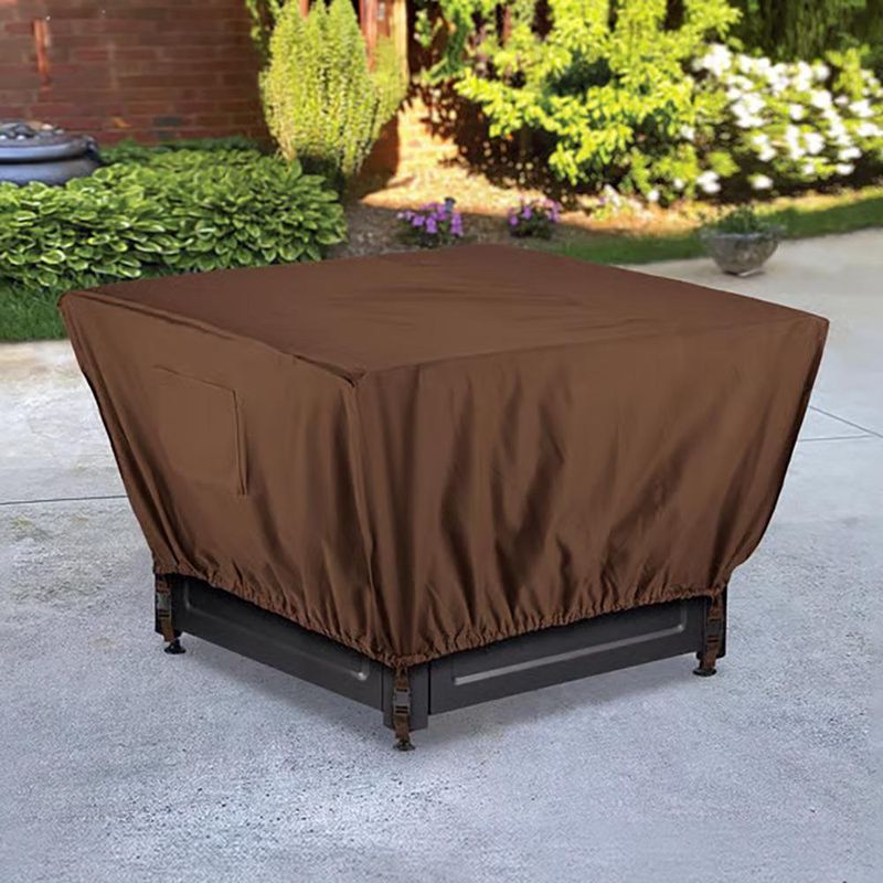 Cobertor para Fogata Cuadrado de Poliéster Impermeable Color Café 106 Cm
