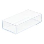 Organizador de Cajón Plástico Transparente 20 Cm para Cosméticos y Escritorio