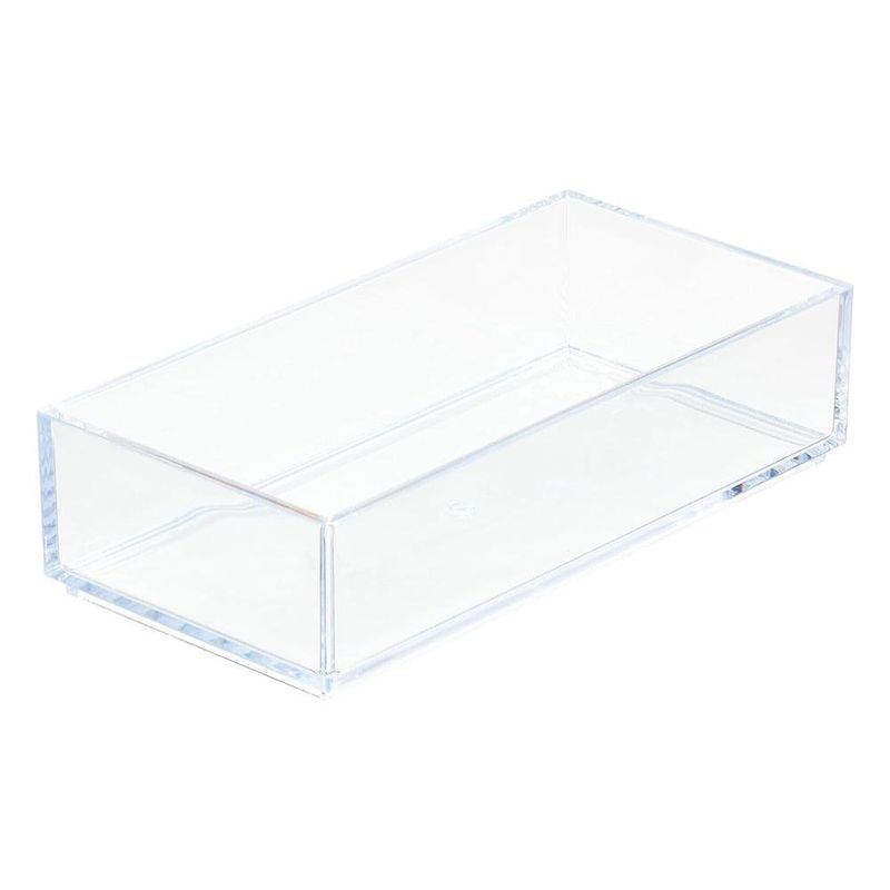 Organizador de Cajón Plástico Transparente 20 Cm para Cosméticos y Escritorio