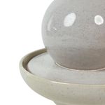 Fuente Decorativa de 21 x 21 x 17 Cm Color Blanco con Luz Diseño Esfera de Cerámica