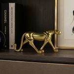 Figura Decorativa Leopardo Caminando 19.3 cm Color Dorado