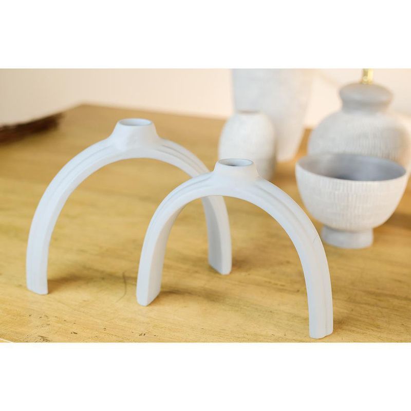 Candelero Bridge Pequeño Gris 22x4x16.5 Cm - Topis