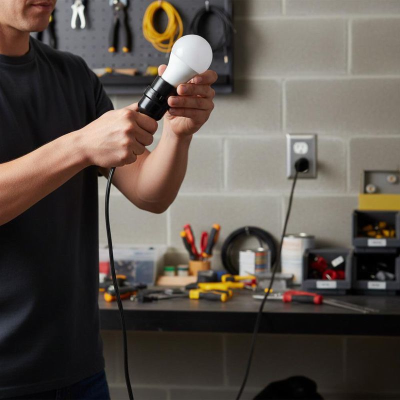 Extensión Eléctrica con Socket Negra Calibre 18 de 6 Metros