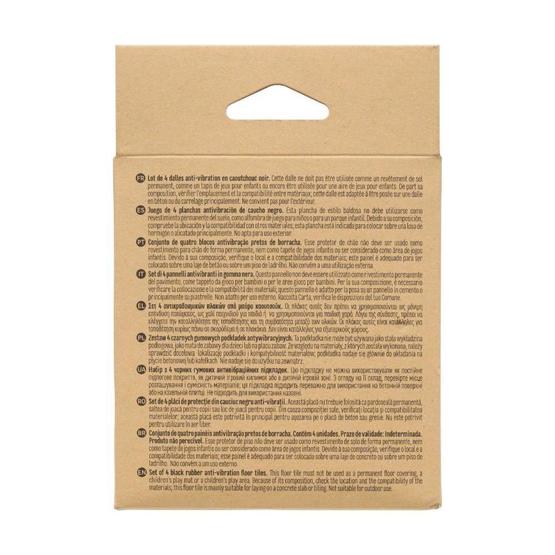 Set de Protectores Antivibración para Lavadora y Electrodomésticos 10x10 Cm Grosor de 1 cm Colores Negro