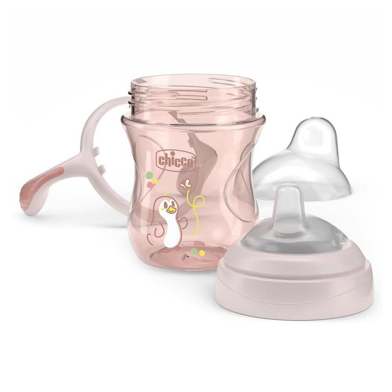 Vaso de Transición para 4M+ con Boquilla Suave de 200 mL Color Rosa