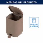 Basurero con Pedal de 6 L Color Café