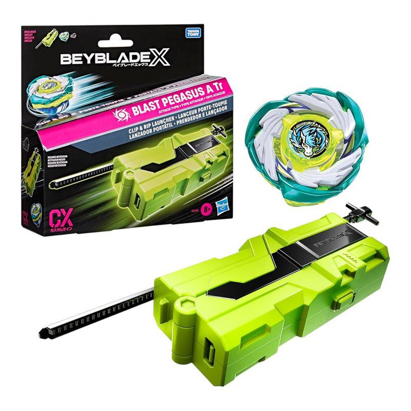 Beyblade X Blast Pegasus A 1-70LR con Lanzador Clip & Rip Portátil