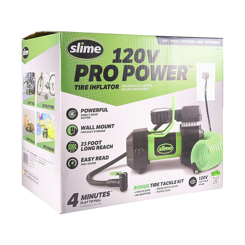 Inflador de Llantas 120V con Medidor de Presión y Kit de Accesorios