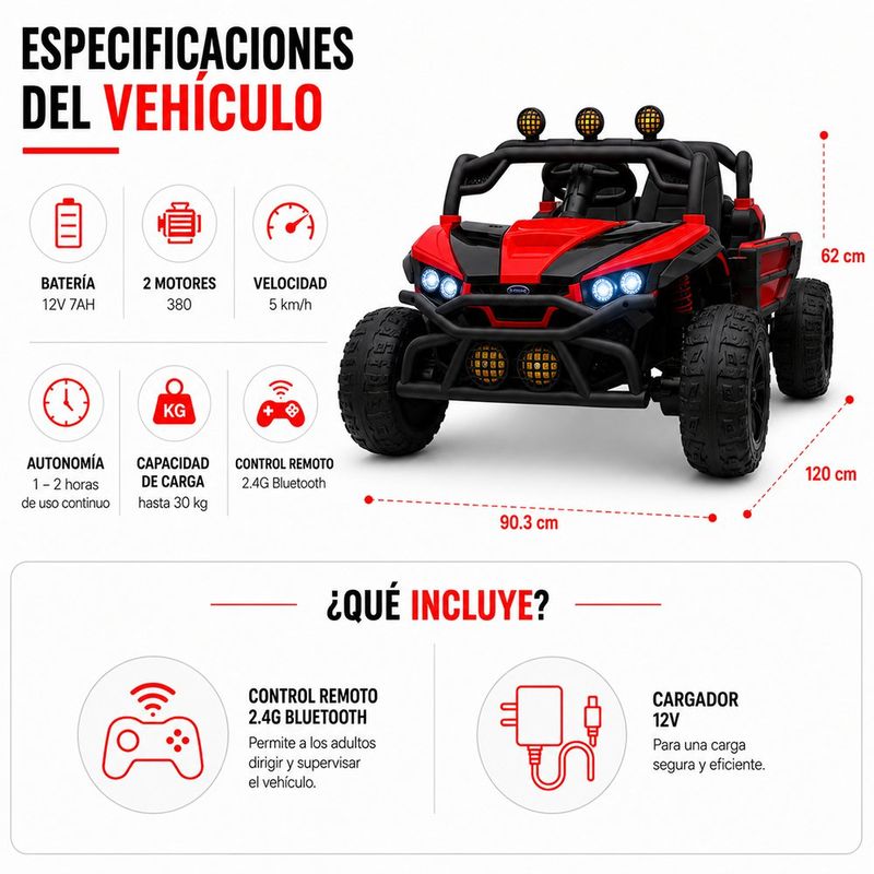 Carro Eléctrico Tornado 4x4 Deportivo Colores Surtidos