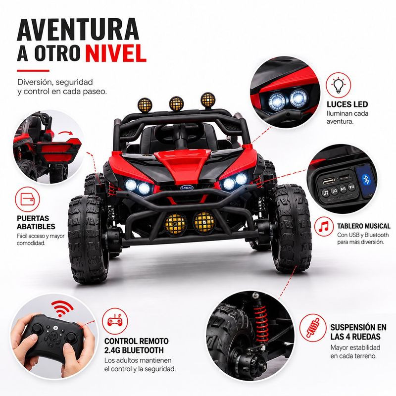 Carro Eléctrico Tornado 4x4 Deportivo Colores Surtidos