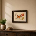Cuadro Decorativo de 38 x 50 Cm Diseño Mariposa y Flores Multicolor