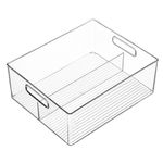 Organizador Apilable con 2 Divisiones de Plástico Transparente 37 Cm con Asas para Despensa