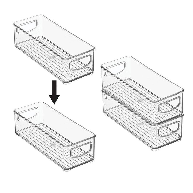 Organizador Apilable de Plástico Transparente 33 Cm para Alacena