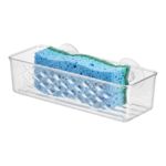 Porta Esponja con Succión Transparente Tipo Canasta para Lavaplatos y Ducha