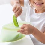 Bolsas Reutilizables Planas de Silicona con Cierre Hermético Color Verde, 2 Unidades