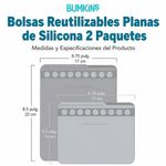 Bolsas Reutilizables Planas de Silicona con Cierre Hermético Color Verde, 2 Unidades
