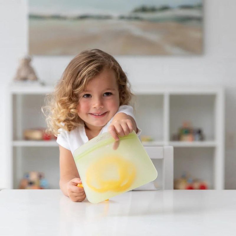 Bolsas Reutilizables Planas de Silicona con Cierre Hermético Color Verde, 2 Unidades